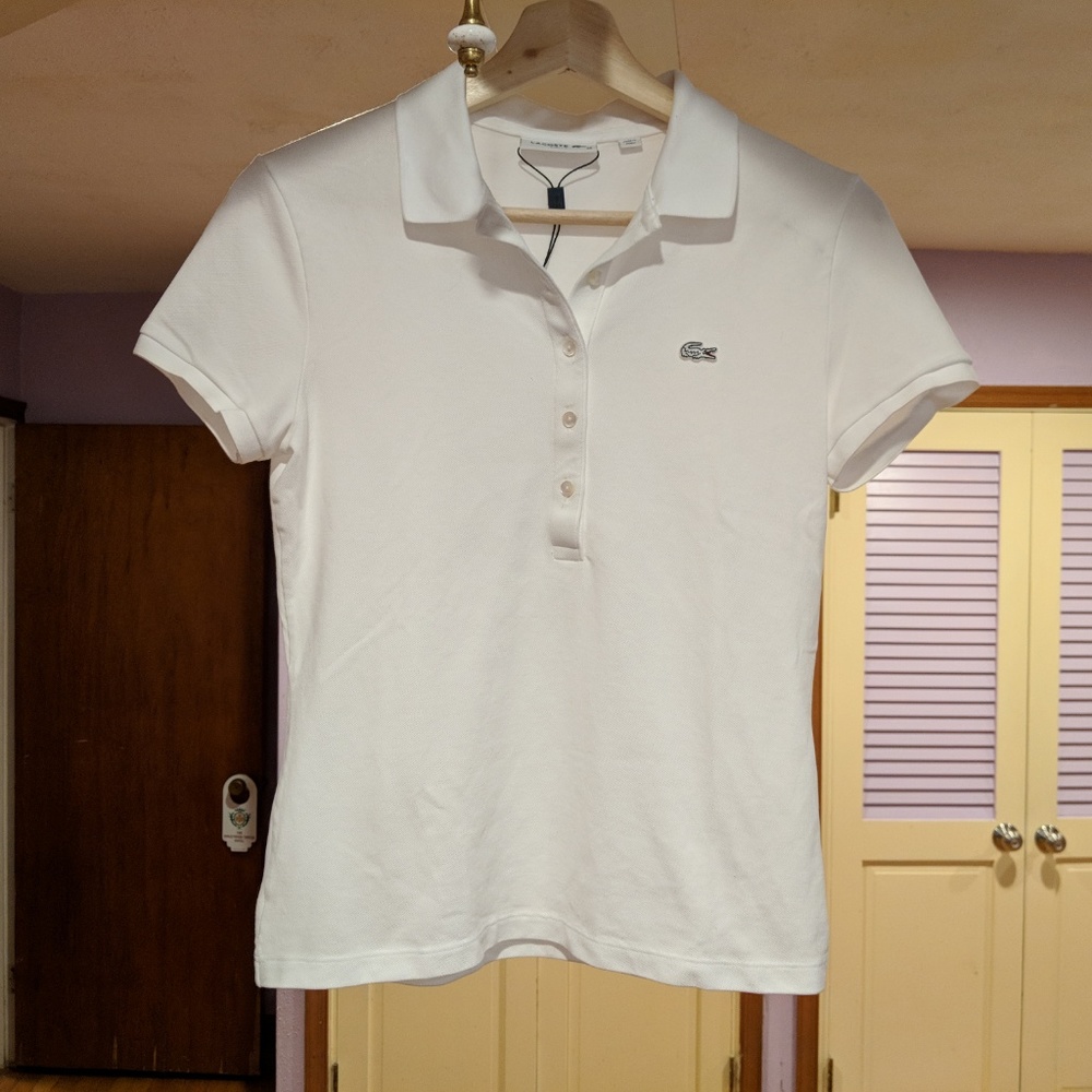 Lacoste White Slim Fit Piqué Polo